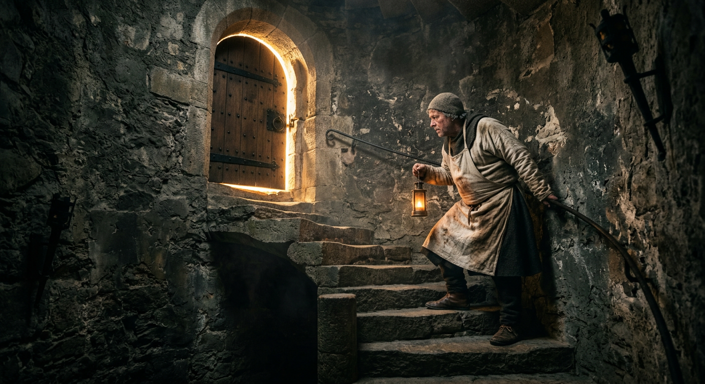 Stone staircase ascending to the Laboratory portal